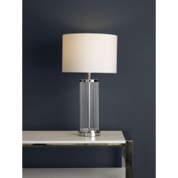 Olalla - Chrome & Glass Rods Table lamp with Ivory Shade Olalla - Chrome & Glass Rods Table lamp with Ivory Shade