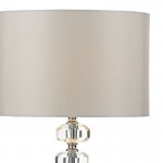 Oleana - Ivory Shade and Chrome with Crystal Table Lamp