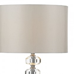 Oleana - Ivory Shade and Chrome with Crystal Table Lamp Oleana - Ivory Shade and Chrome with Crystal Table Lamp