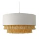 Accessories - Olgia - Ivory with Gold Fringe Fabric Shade for Hanging Pendant Dar-OLG6512 - Olgia - Ivory with Gold Fringe Fabric Shade for Hanging Pendant