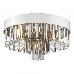 Olin - Chrome 5 Light Flush with Smoked Crystal Olin - Chrome 5 Light Flush with Smoked Crystal