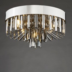 Olin - Chrome 5 Light Flush with Smoked Crystal Olin - Chrome 5 Light Flush with Smoked Crystal