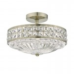 Olona -  Decorative Clear Glass and Brass 3 Light Semi Flush Olona -  Decorative Clear Glass and Brass 3 Light Semi Flush