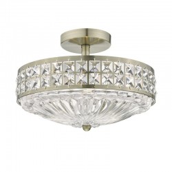 Olona -  Decorative Clear Glass and Brass 3 Light Semi Flush