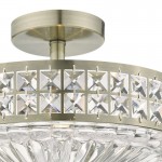 Olona -  Decorative Clear Glass and Brass 3 Light Semi Flush Olona -  Decorative Clear Glass and Brass 3 Light Semi Flush