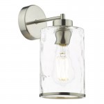 Olsen - Satin Chrome Wall Lamp with Clear Dimple Glass Olsen - Satin Chrome Wall Lamp with Clear Dimple Glass