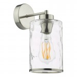 Olsen - Satin Chrome Wall Lamp with Clear Dimple Glass Olsen - Satin Chrome Wall Lamp with Clear Dimple Glass