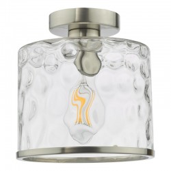 Olsen - Satin Chrome Semi Flush with Clear Dimple Glass Olsen - Satin Chrome Semi Flush with Clear Dimple Glass
