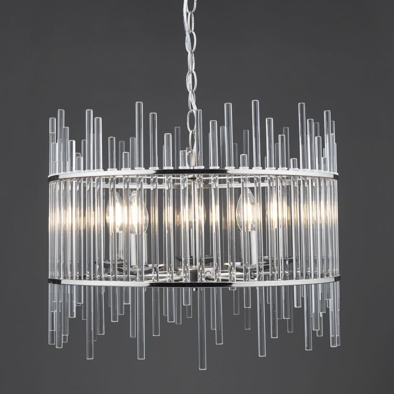 Ceiling Lights - Olyn - Decorative Glass Rods 5 Light Hanging Pendant Dar-OLY0538 - Olyn - Decorative Glass Rods 5 Light Hanging Pendant