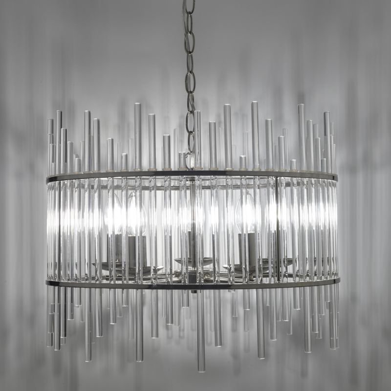 Ceiling Lights - Olyn - Decorative Glass Rods 5 Light Hanging Pendant Dar-OLY0538 - Olyn - Decorative Glass Rods 5 Light Hanging Pendant