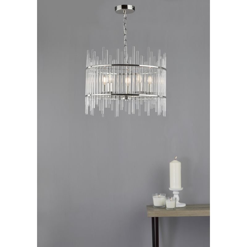 Ceiling Lights - Olyn - Decorative Glass Rods 5 Light Hanging Pendant Dar-OLY0538 - Olyn - Decorative Glass Rods 5 Light Hanging Pendant