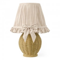 Omer - Honeyed Natural Raffia Table Lamp with Decorative Shade