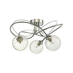 Onawa - Chrome 3 Light Semi Flush with Twisted Glass Onawa - Chrome 3 Light Semi Flush with Twisted Glass