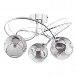 Onawa - Chrome 3 Light Semi Flush with Smoked Dimpled Glass