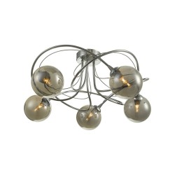 Onawa - Chrome 5 Light Semi Flush with Smoked Glass Onawa - Chrome 5 Light Semi Flush with Smoked Glass