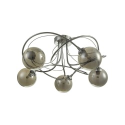 Onawa - Chrome 5 Light Semi Flush with Smoked Glass Onawa - Chrome 5 Light Semi Flush with Smoked Glass