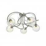 Onawa - Chrome 5 Light Semi Flush with Twisted Glass Onawa - Chrome 5 Light Semi Flush with Twisted Glass