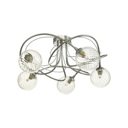 Onawa - Chrome 5 Light Semi Flush with Twisted Glass Onawa - Chrome 5 Light Semi Flush with Twisted Glass