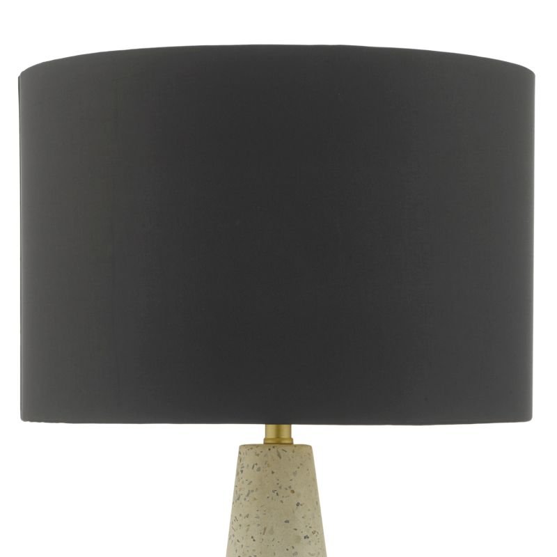 Dar-ONO4255 - Onora - Black Fabric Shade & Stone Table Lamp