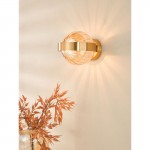 Ophira - Antique Gold Wall Lamp with Amber Ribbed Glass