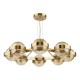 Dar-OPH0835 - Ophira - Antique Gold 8 Light Centre Fitting with Amber Ribbed Glass