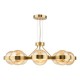 Dar-OPH0835 - Ophira - Antique Gold 8 Light Centre Fitting with Amber Ribbed Glass