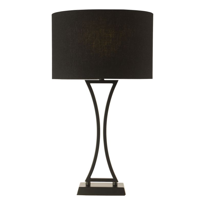 Dar_Vol3-OPO4122 - Oporto - Matt Black Table Lamp with Black Oval Shade