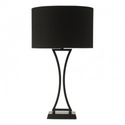 Oporto - Matt Black Table Lamp with Black Oval Shade