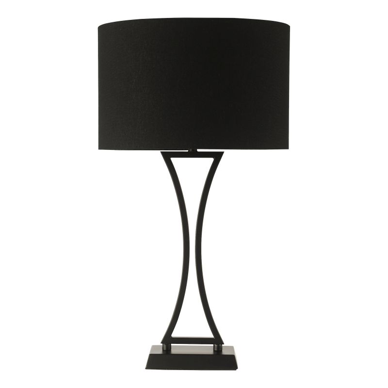 Dar_Vol3-OPO4122 - Oporto - Matt Black Table Lamp with Black Oval Shade