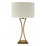 Oporto - Aged Brass Table Lamp with Ivory Oval Shade