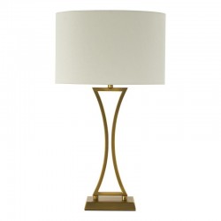Oporto - Aged Brass Table Lamp with Ivory Oval Shade