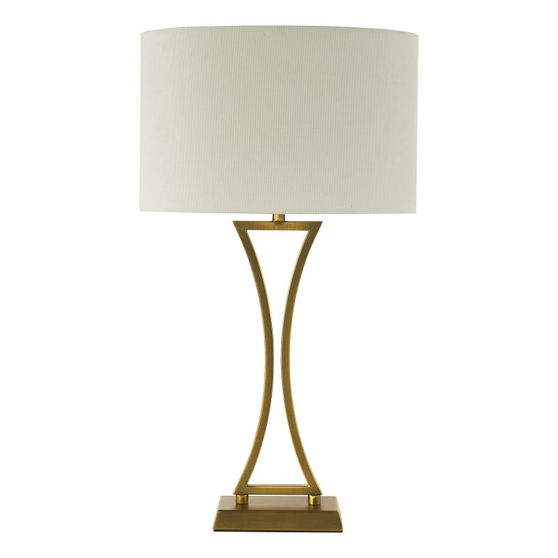 Dar_Vol3-OPO4142 - Oporto - Aged Brass Table Lamp with Ivory Oval Shade
