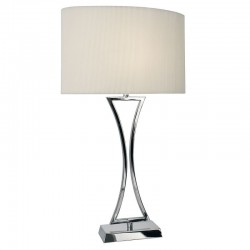 Oporto - Chrome Table Lamp with Cream Oval Shade Oporto - Chrome Table Lamp with Cream Oval Shade