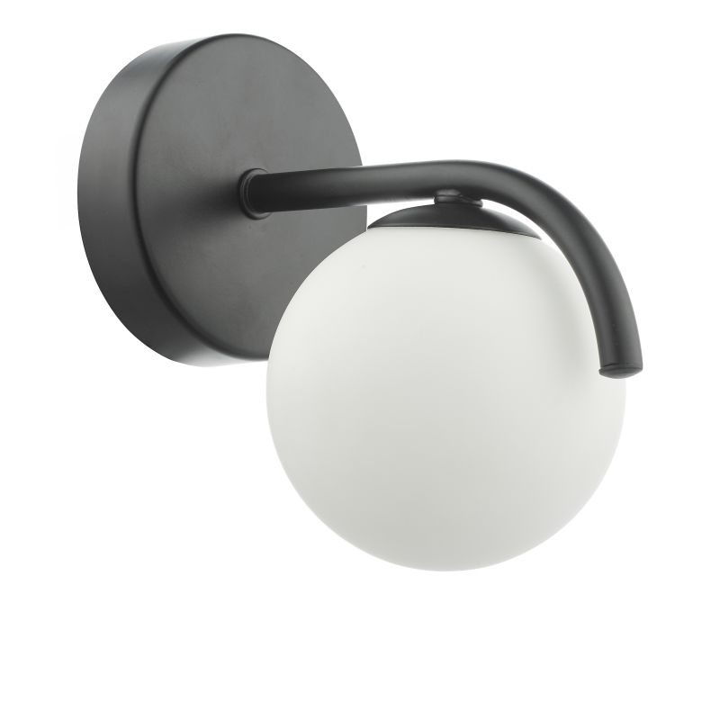 Dar-ORL0722 - Orlena - Black Wall Lamp with White Glasses
