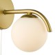Dar-ORL0735 - Orlena - Satin Gold Wall Lamp with White Glass