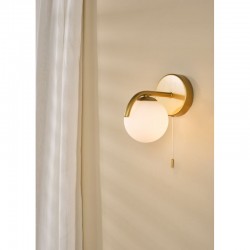 Orlena - Satin Gold Wall Lamp with White Glass
