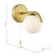 Dar-ORL0735 - Orlena - Satin Gold Wall Lamp with White Glass