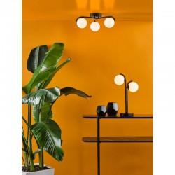 Orlena - Black 3 Light Flush with White Glasses Orlena - Black 3 Light Flush with White Glasses