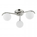 Orlena - Satin Chrome 3 Light Flush with White Glasses