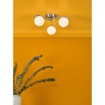 Orlena - Satin Chrome 3 Light Flush with White Glasses