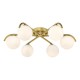Dar-ORL6435 - Orlena - Satin Gold 6 Light Flush with White Glasses