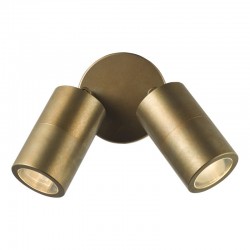 Ortega - Outdoor Aged Brass Twin Spotlights