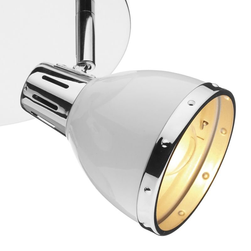 Kitchen Lights - Osaka - Modern White and Polished Chrome Round Plate 3 Spotlights Dar-OSA762 - Osaka - Modern White and Polished Chrome Round Plate 3 Spotlights