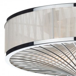 Oslo - Chrome 3 Light Ceiling Lamp with Ivory Organza Ribbon Oslo - Chrome 3 Light Ceiling Lamp with Ivory Organza Ribbon