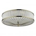 Oslo - Antique Brass 3 Light Flush with Decorative Organza Ribbon  Oslo - Antique Brass 3 Light Flush with Decorative Organza Ribbon