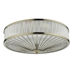 Oslo - Antique Brass 3 Light Flush with Decorative Organza Ribbon  Oslo - Antique Brass 3 Light Flush with Decorative Organza Ribbon