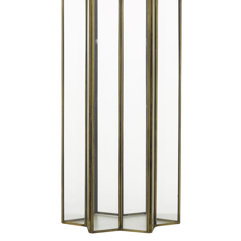 Dar-OSU4242 - Osuna - Ivory Shade & Brass with Glass Table Lamp