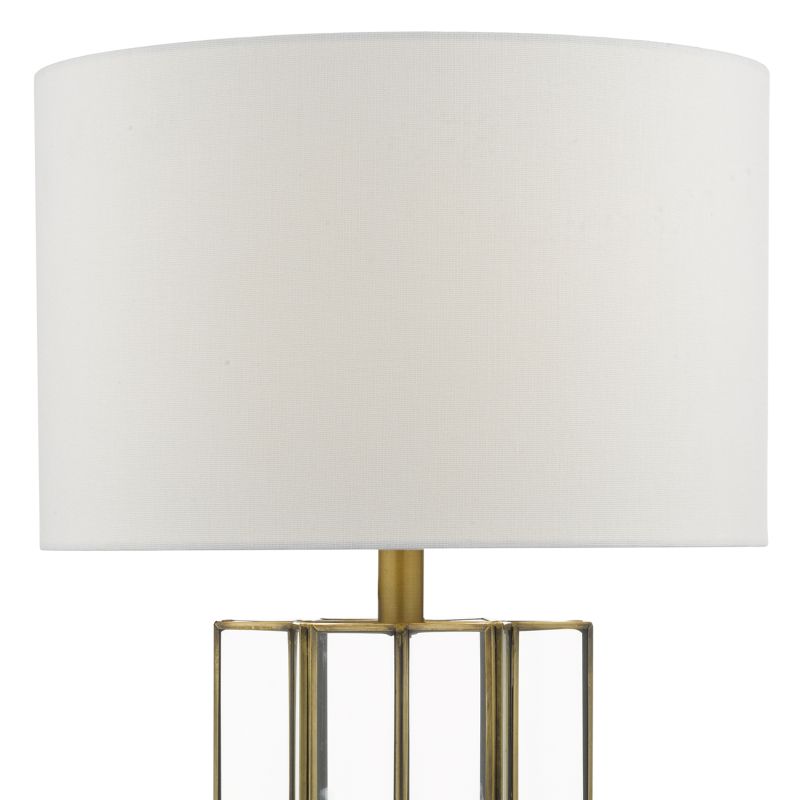 Dar-OSU4242 - Osuna - Ivory Shade & Brass with Glass Table Lamp