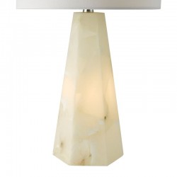 Paget - Base Only - Alabaster & Matt Antique Brass Table Lamp