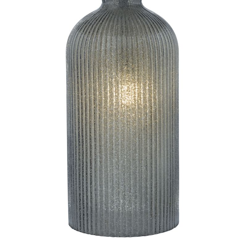 Dar-PAM4239 - Pamplona - Grey Ribbed Glass Table Lamp with Grey Shade